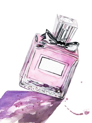 Pink flacon watercolor